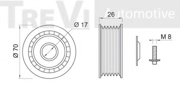 TREVI AUTOMOTIVE TA2013 Deflection/Guide Pulley, v-ribbed belt